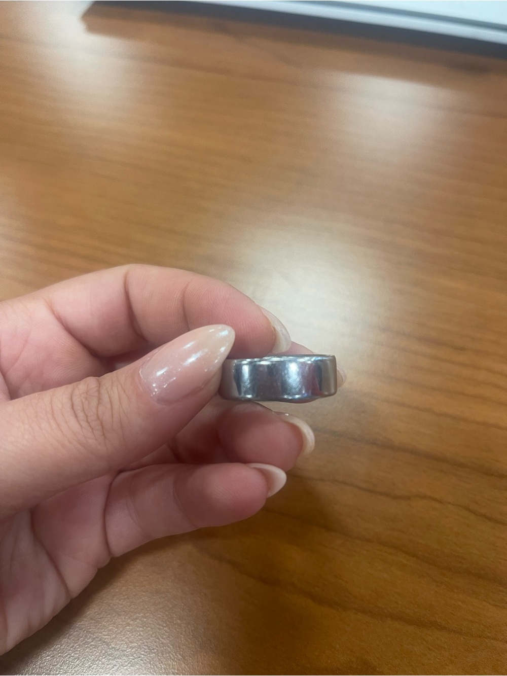 Oura Silver Tone Stainless Steel Band Ring